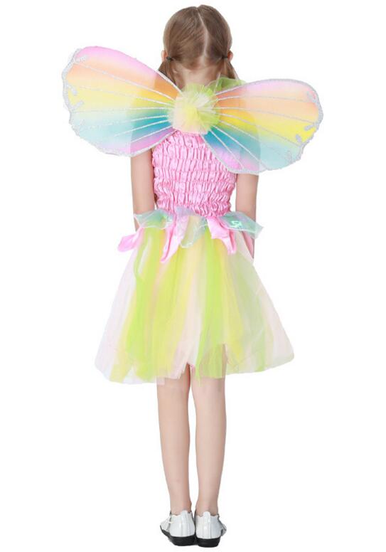 F68174 Pink Butterfly Fairytale Costume Dress with Matching Wings for Girls